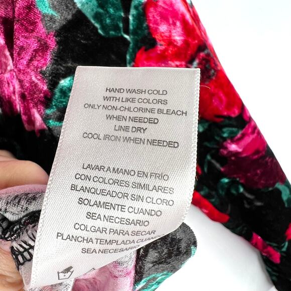 Madden NYC Floral Velvet Heart Crop Top Medium - Picture 8 of 8